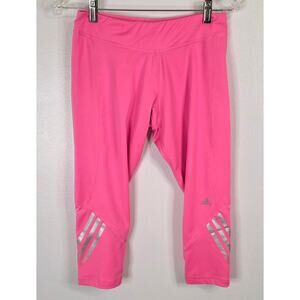 Adidas Climalite Workout Athletic Yoga Leggings Neon Pink Women's Size Medium